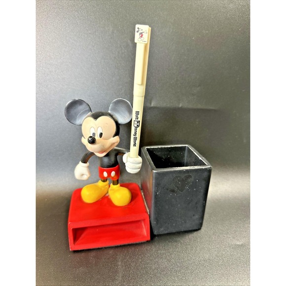 Disney Other - Vintage Disney Mickey Mouse Pen & Pencil Holder Notepad Holder Desk Org w/ Pen